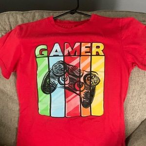New (without tags) boys red “Gamer” graphic tee